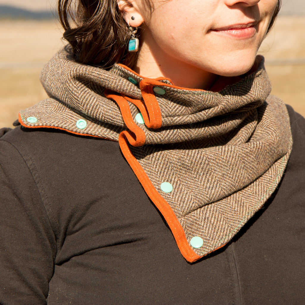 Women Woolen Canvas Bags Houndstooth Pattern Reversible Design